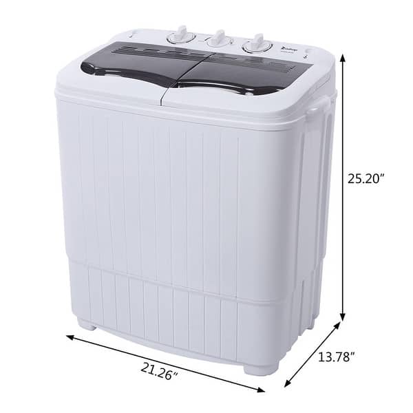 ZOKOP 14.3lbs Mini Semi-automatic Washing Machine Compact Washer