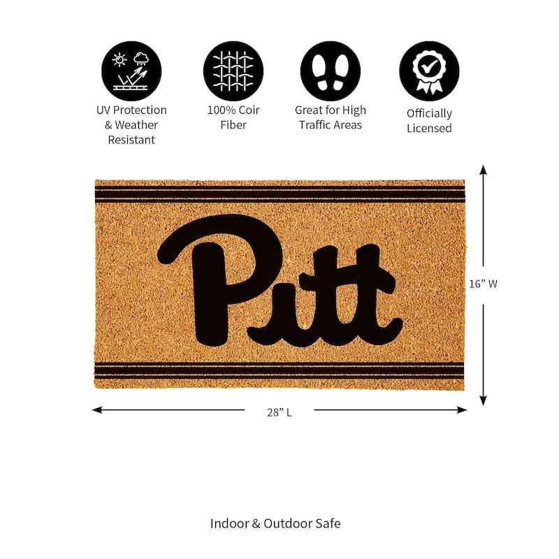 University of Pittsburgh Monochrome Indoor/Outdoor Coir Door Mat