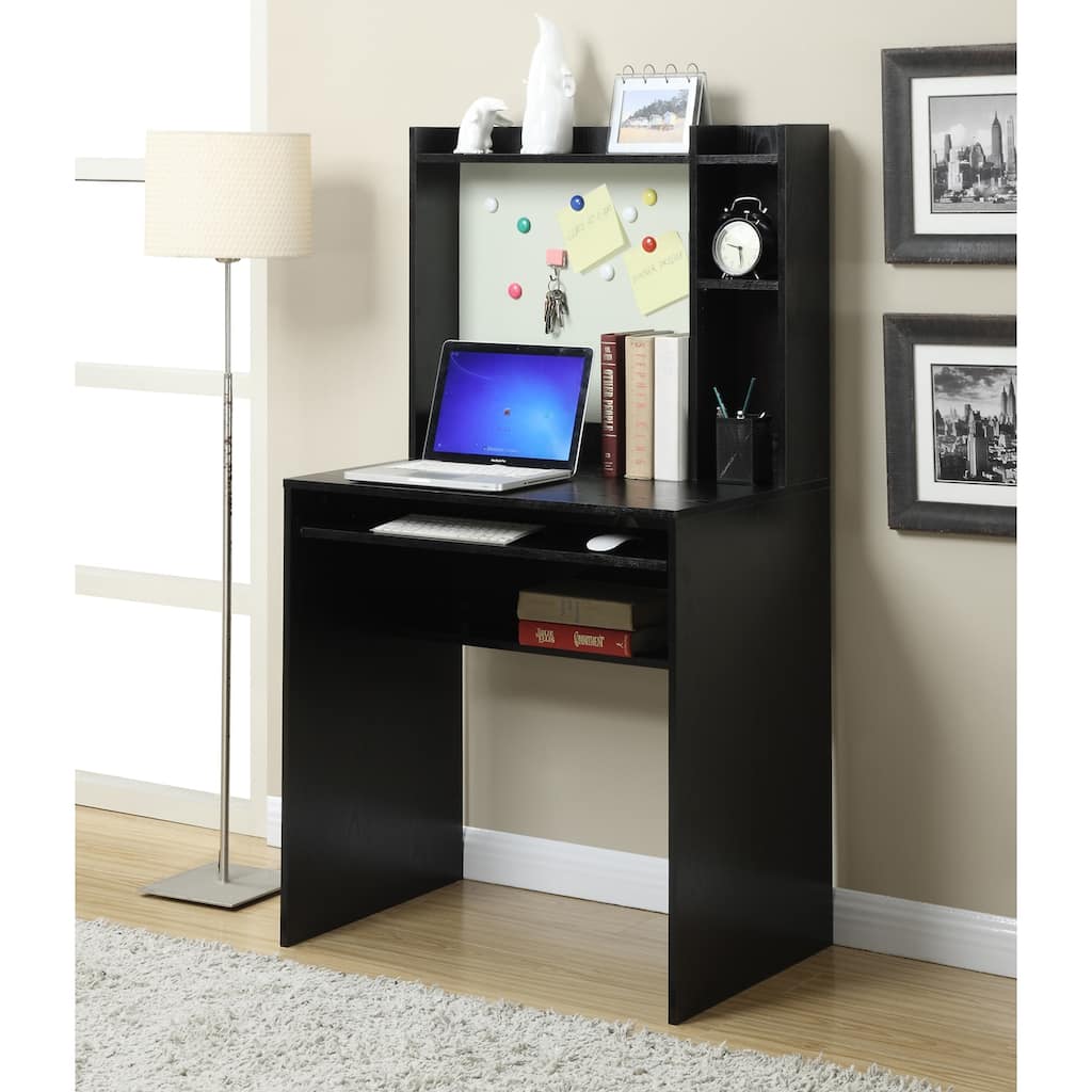 Student Desk with Bulletin Board & Shelves - Home Office Workspace with Keyboard Tray & Storage