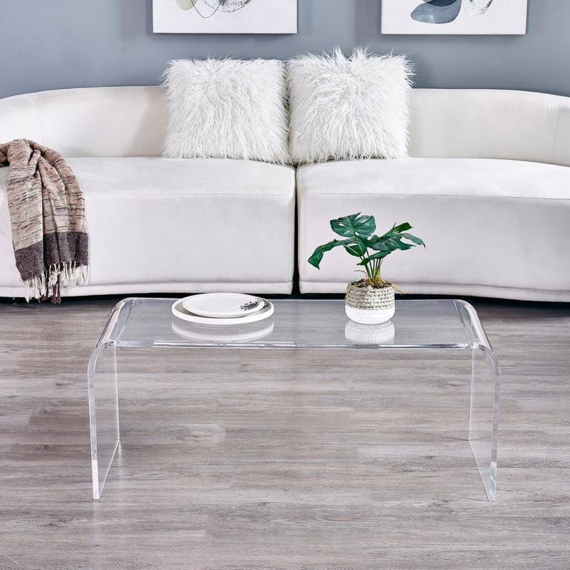 Valadez Acrylic Clear Waterfall Coffee Table