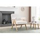 preview thumbnail 13 of 13, Fabric Leisure Chair with Solid Wood Armrest and Feet