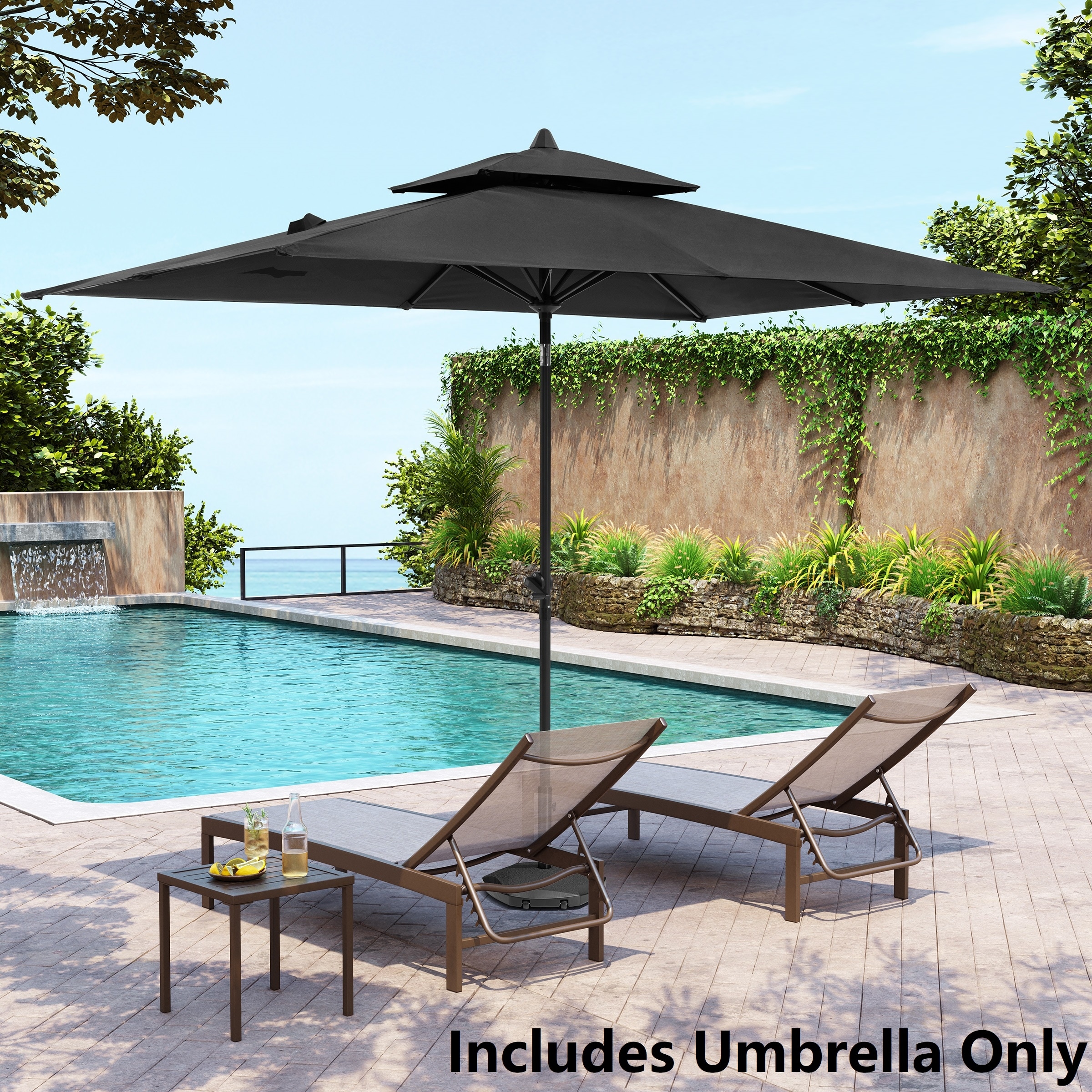 Pellebant Outdoor 10 x 6.5 Ft Market Umbrella with Double Top