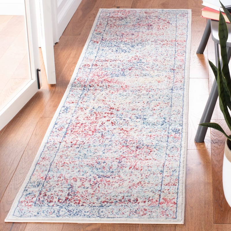 SAFAVIEH Brentwood Þordis Oriental Medallion Rug - 2' x 8' Runner - Ivory/Blue