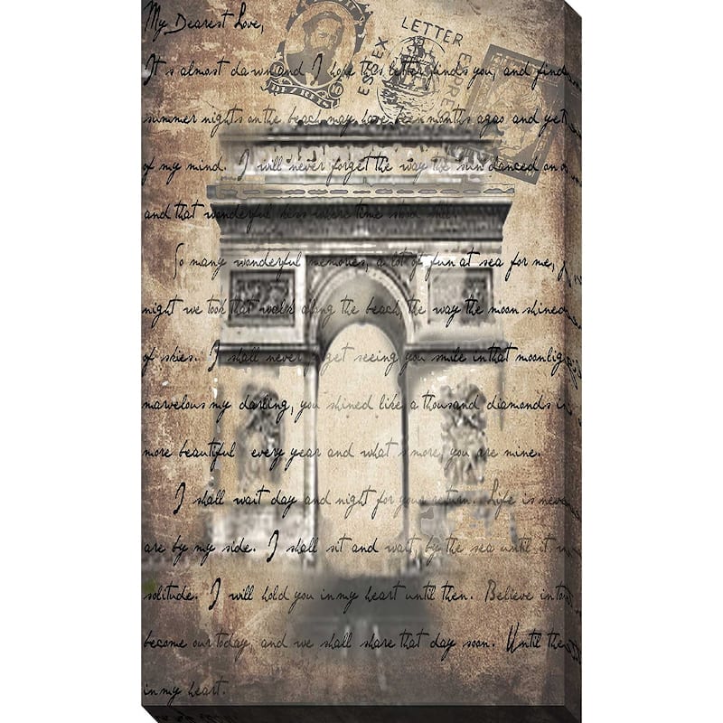 "Vintage Paris 1 in Sepia" by Jodi Print on Canvas