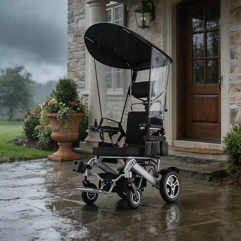 Foldable Electric Wheelchair for Adults, 300W Motor, Lightweight Aluminum Frame, Portable Power Wheelchair