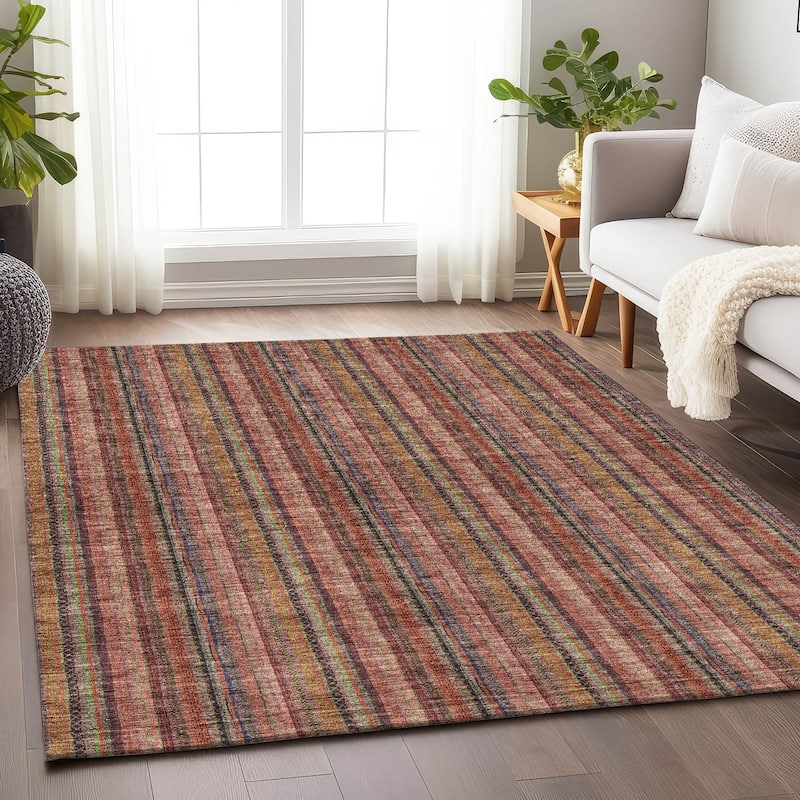 Premium Washable Super Soft Stripe Ombre Mayfield Rug - Blush - 10' x 14'