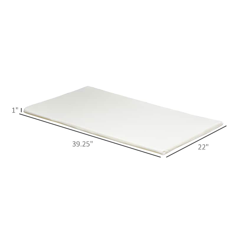 Qaba Foam Crib Toddler Mattress with Breathable Padding and Cover, Easy to Clean, 39" x 22", Pure White