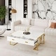 preview thumbnail 3 of 13, Modern Glam Rectangular Coffee Table with 4 Hidden Drawers by Harper&Bright Designs