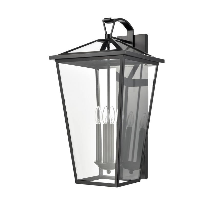 Elk Home Main Street Black With Clear Glass 4 Light Wall Sconce - 28''