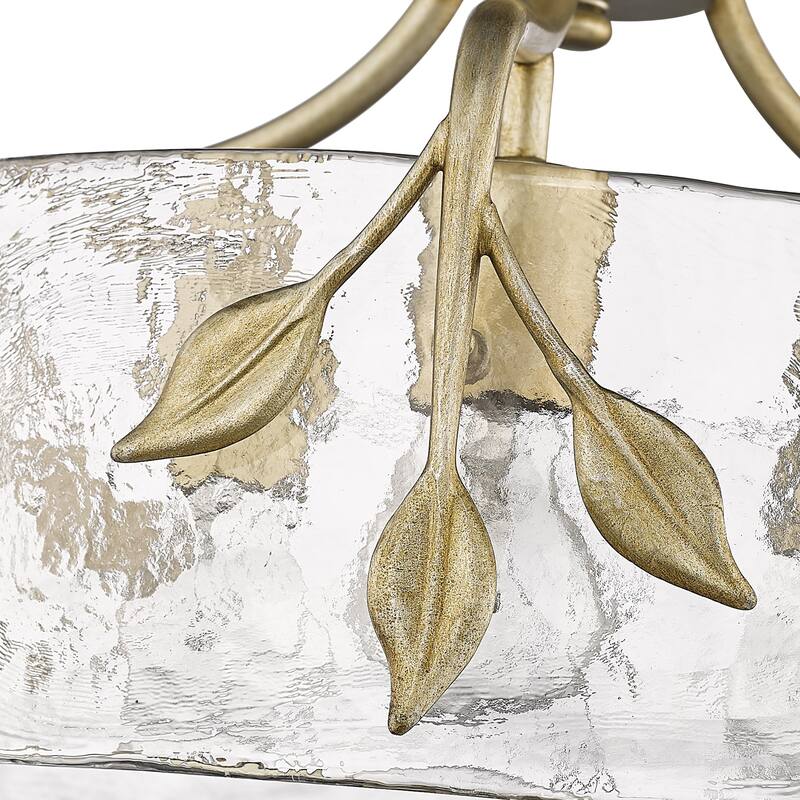Calla 15" Wide 3-Light Semi-flush with Hammered Water Glass Shade