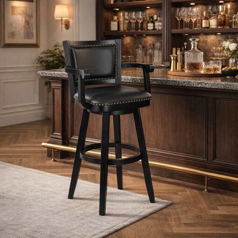 Broadmoor Wood Extra Tall Swivel Barstool - Black