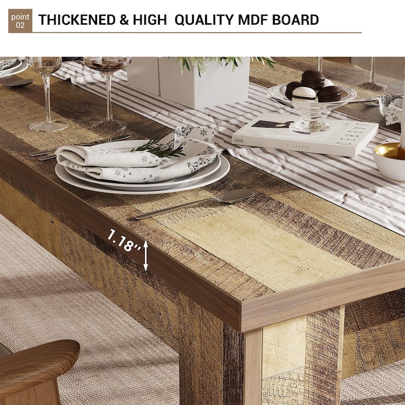 63 Inch Dining Table, Rectangular Dining Table for Kitchen