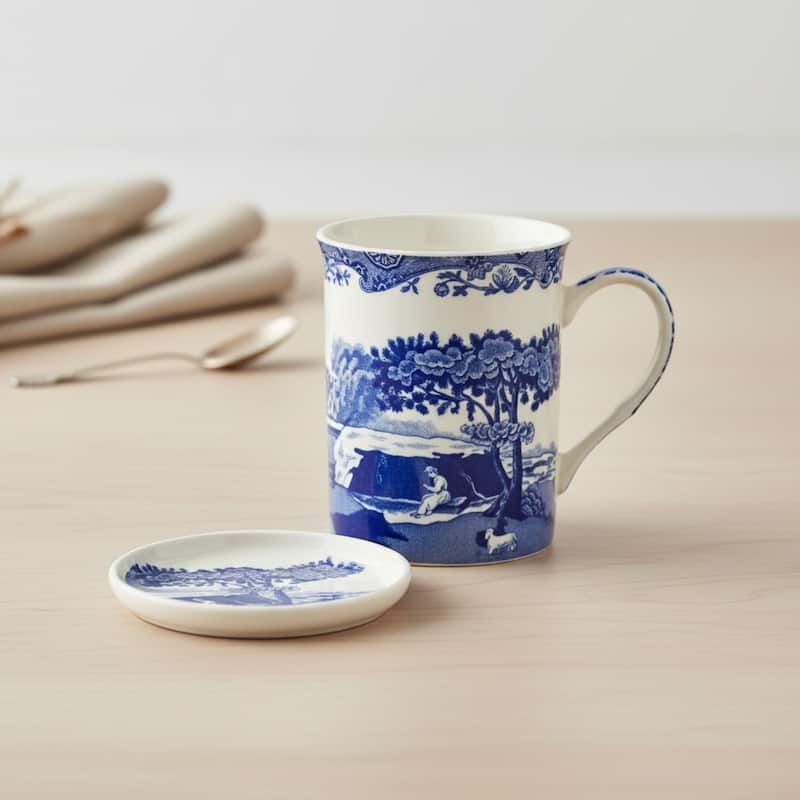 Spode Blue Italian Mug and Coaster Set