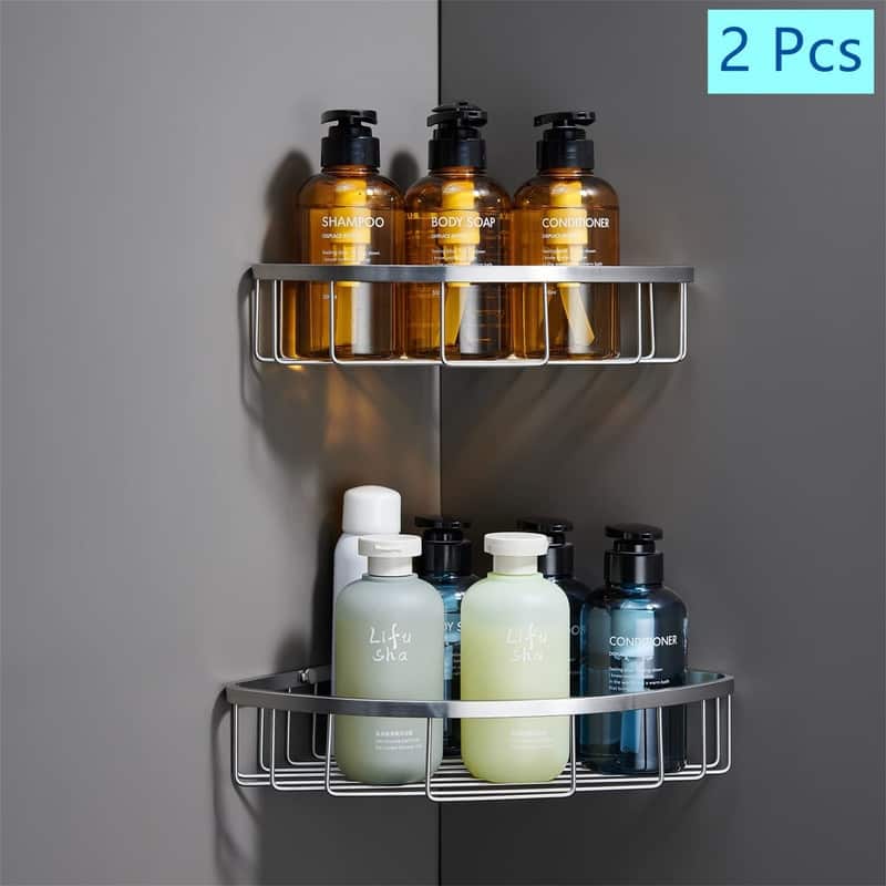 Corner Shower Caddy Shelf Organizer - 9.05"D x 12"W x 3.14"H