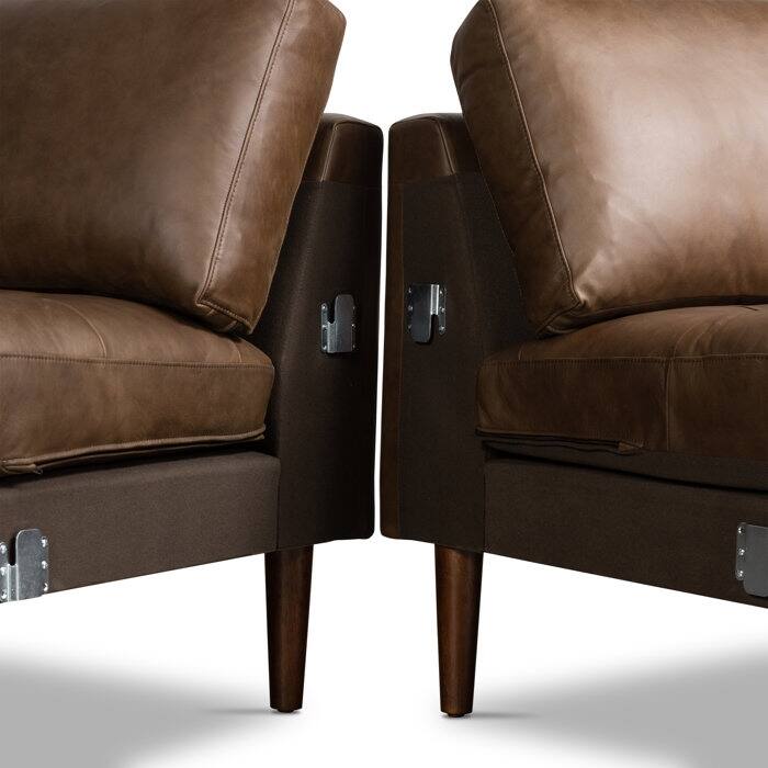 Poly & Bark Napa 104.5" Left Sectional Sofa - Full Grain Genuine Italian Leather