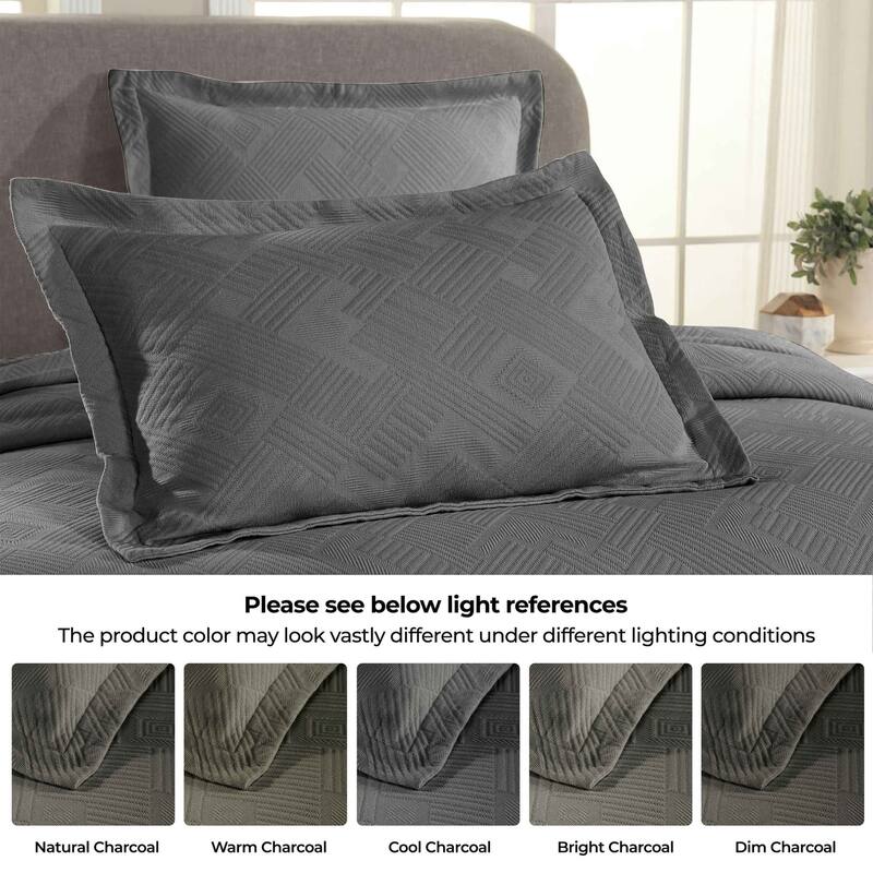 Superior Geometric Fret Cotton Decorative Bedspread Set