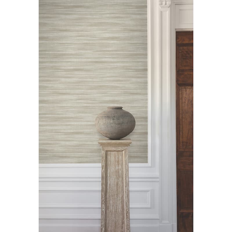 Ronald Redding Brushed Linen Taupe Wallpaper