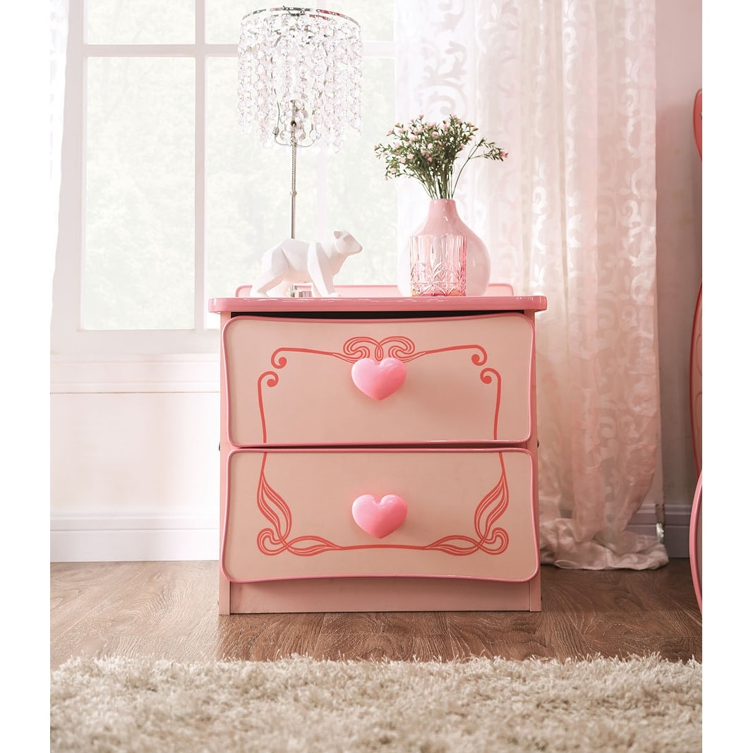 Wooden 2 Drawers Nightstand