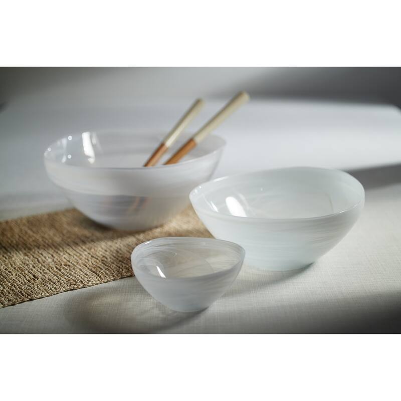 Reneta Alabaster Glass Bowls, Set of 6 - 9.75" x 4.25"