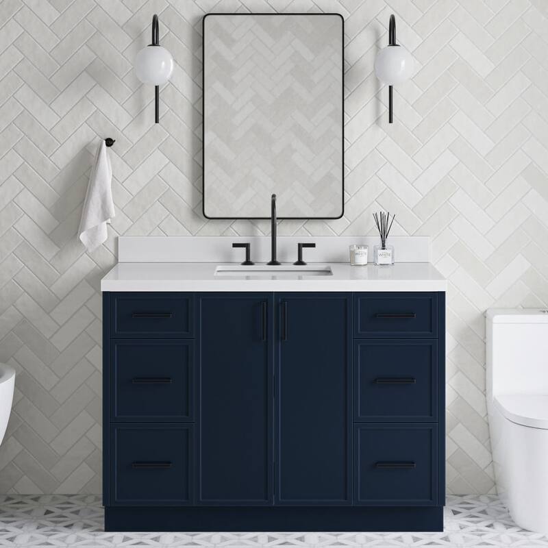 Ariel K49WQRVO Kelly 49" Free Standing Single Basin Vanity Set with - Midnight Blue