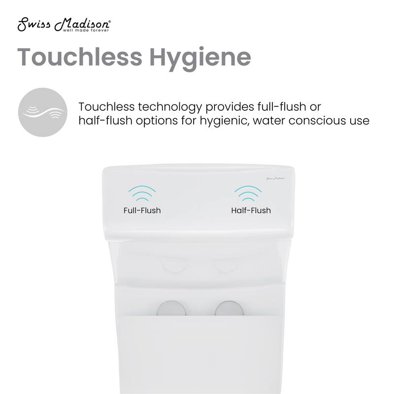 Poitiers One-Piece Elongated Toilet Dual-Flush 1.1/1.6 Gpf, Touchless - 27.2" x 14.95" 28.95"