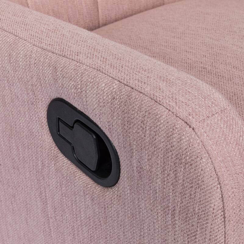 Swivel Tufted Recliner Chair, Fabric Manual Rocking Lounge Chair with Adjustable Backrest & Footrest Modern Single Sofa Chair