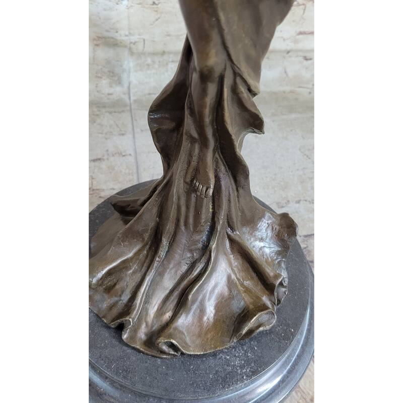 Young Butterfly Girl Rising Up From Flowing Robe With Arms Extended Bronze Gift