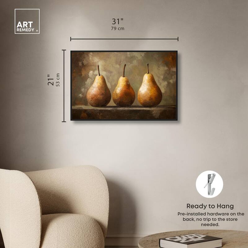Pear Trio Canvas by Art Remedy