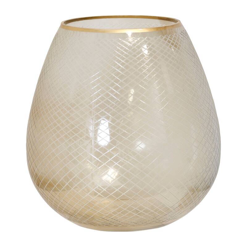 StyleCraft Glass Vase - Brown Etched - Brown