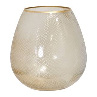 StyleCraft Glass Vase - Brown Etched