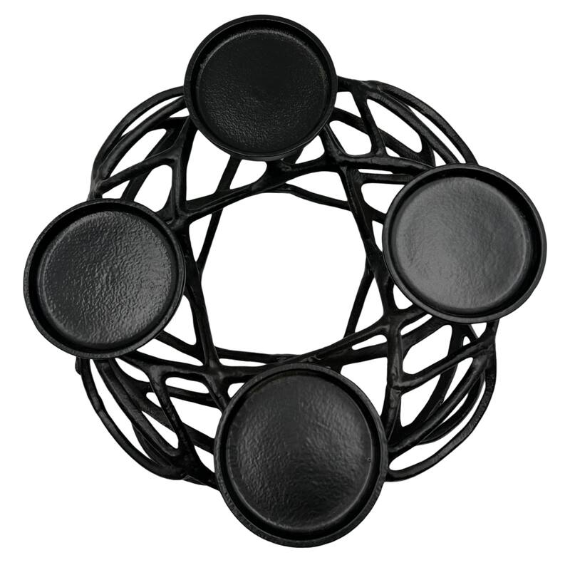 12 Inch Decorative Handmade Aluminum Modern T-Light Candle holder - 12 x 12 x 4.5 in
