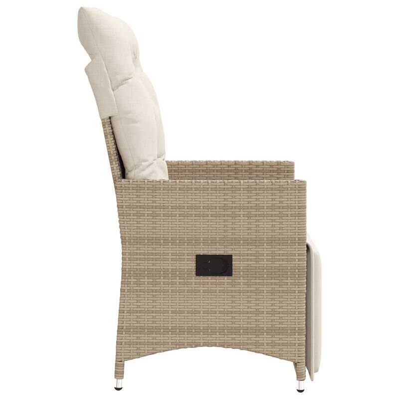 vidaXL Reclining Patio Chairs with Cushions Armchair Outdoor Seating Poly Rattan - 23.2 x 22.0 x 36.2