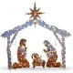preview thumbnail 1 of 3, National Tree Company 6 ft. Nativity Christmas Scene with Clear Lights - White
