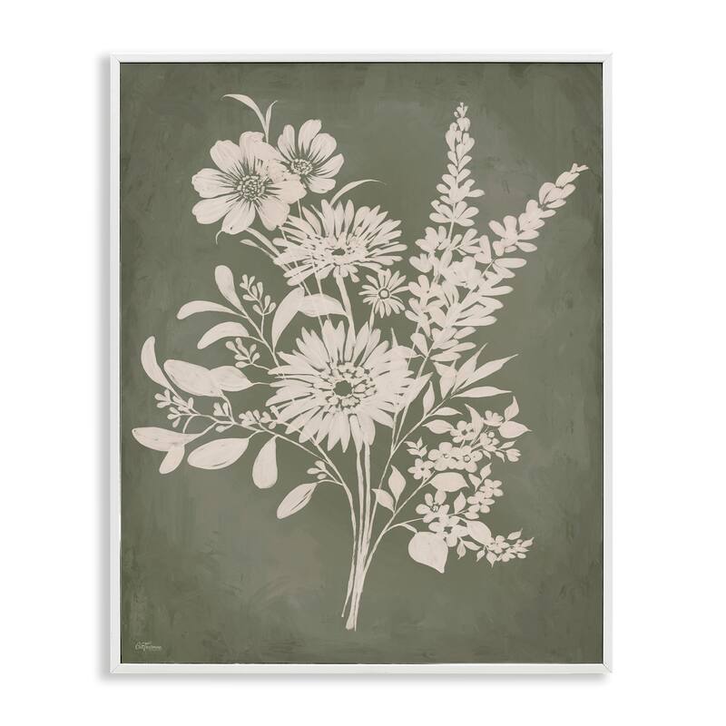 Stupell Bunches of Wildflower Herbs Framed Giclee Art Design By Cat Thurman Designs - 16 x 20 - White