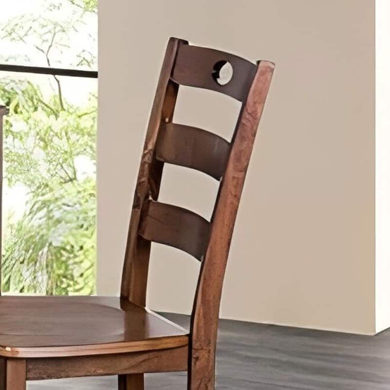 Farmhouse Walnut Solid Wood 5-piece Dining Table Set