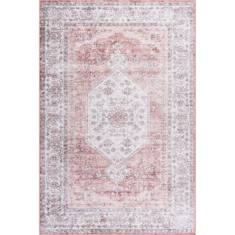 Nuloom Prairie Medallion SplashGuard Machine Washable Area Rug