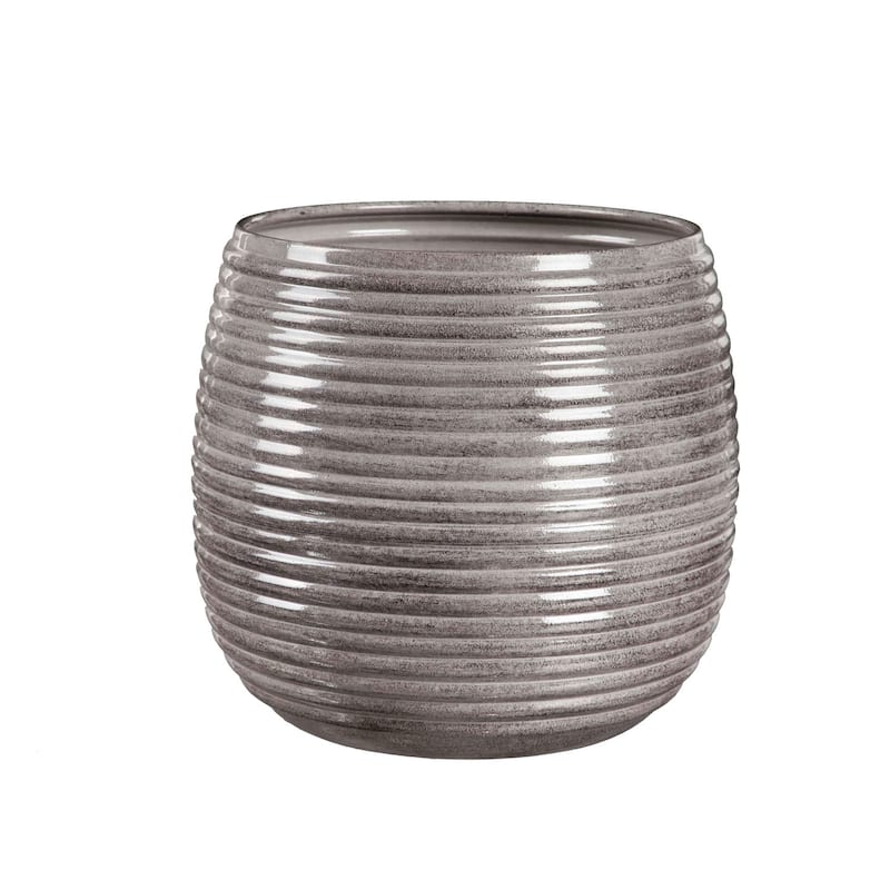 Metal Ribbed Planter, (Set of 3)