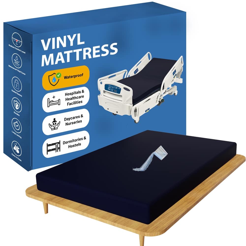 Onetan, 7" Medium Firm Double sided Tight top Foam Rolled Vinyl Mattress, Good For The Back