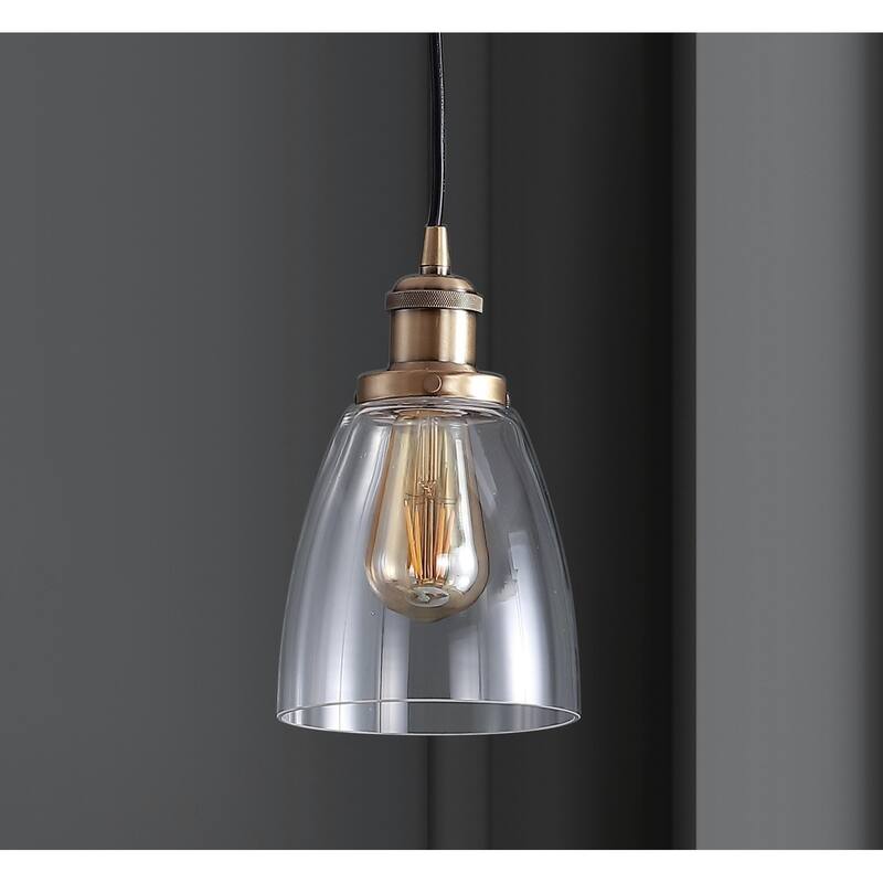 Ferano 5.5" Adjustable Metal/Glass LED Pendant, Chrome by JONATHAN Y