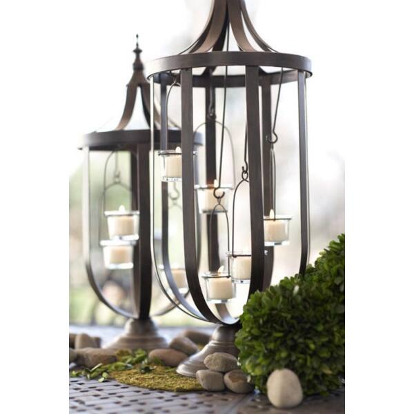 Shop Pack Of 2 Antique Style Bronze Birdcage Lantern Glass Votive
