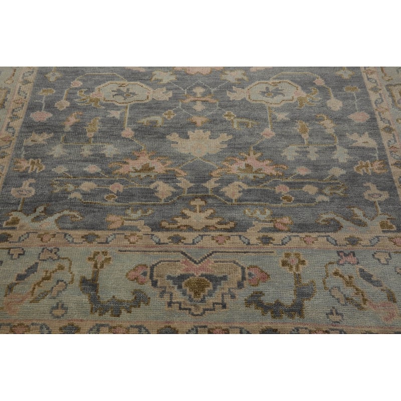 LoomBloom Muted Turkish Oushak Hand Knotted Area Rug Slate Color