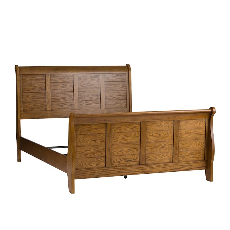 Copper Grove Epper Aged Oak Queen Sleigh Bed