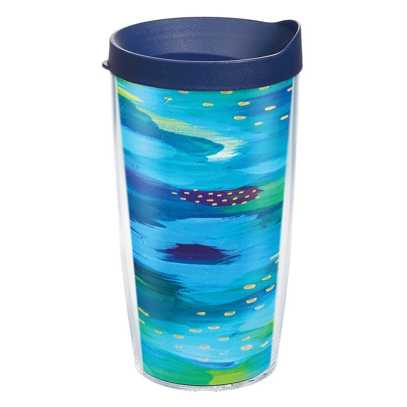 Tervis Etta Vee Sea of Blue Made in USA Double Walled Insulated Travel Tumbler, Classic - 16oz - 16oz