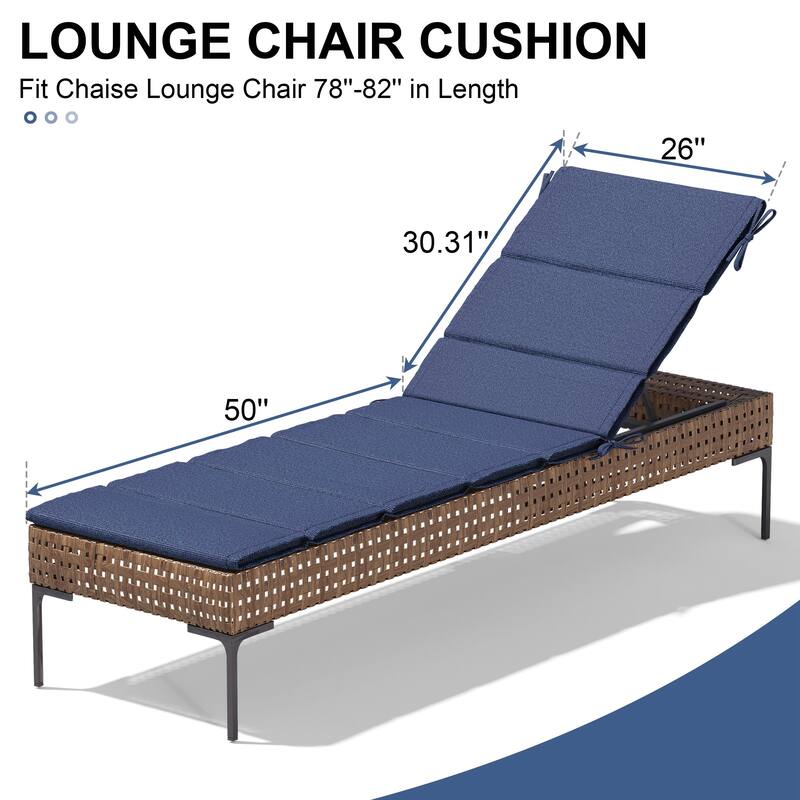 Outdoor Patio Chaise Lounge Cushion Lounger Cushion
