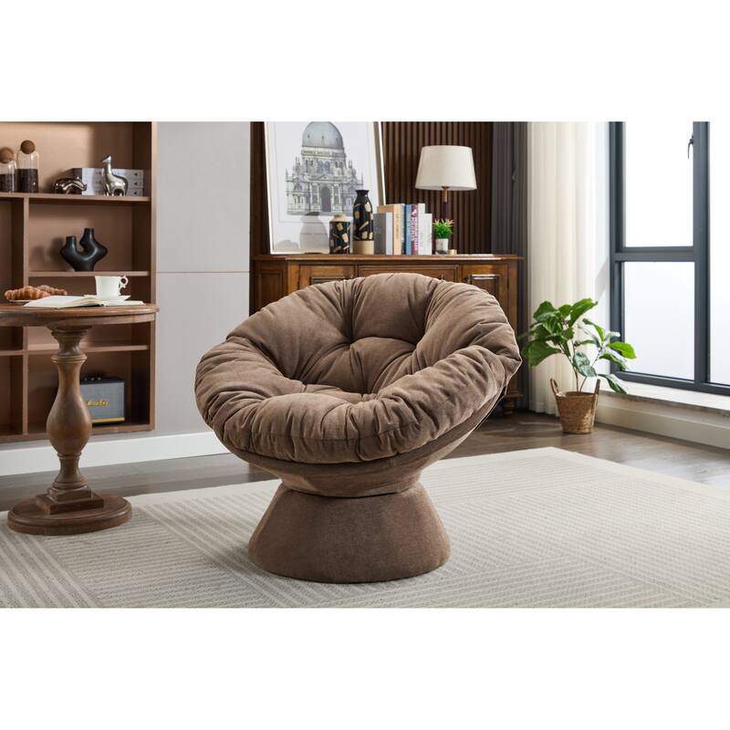 Oversized Swivel Accent Chair, 360-Degree Swivel Barrel Chair, Papasan Chair for Living Room and Bedroom Comfort