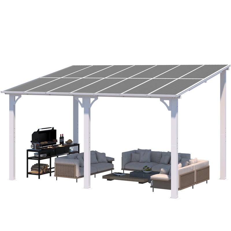 8x14ft Wall Mounted Gazebos Pergola, Outdoor Lean to Gazebo Awnings