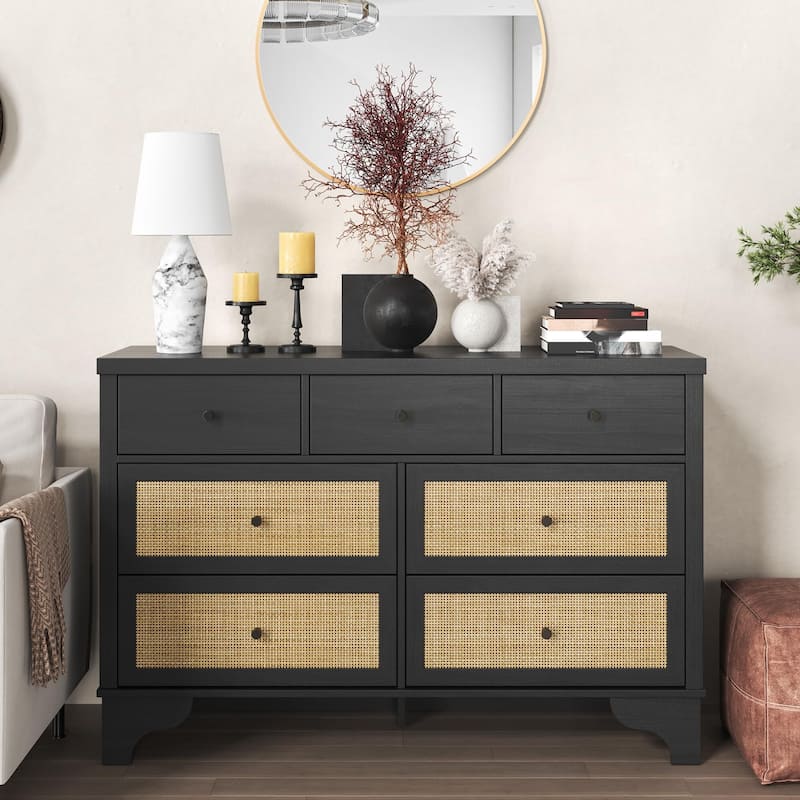 Dresser for Bedroom with 7 Drawers, 7 Drawers Double Dresser