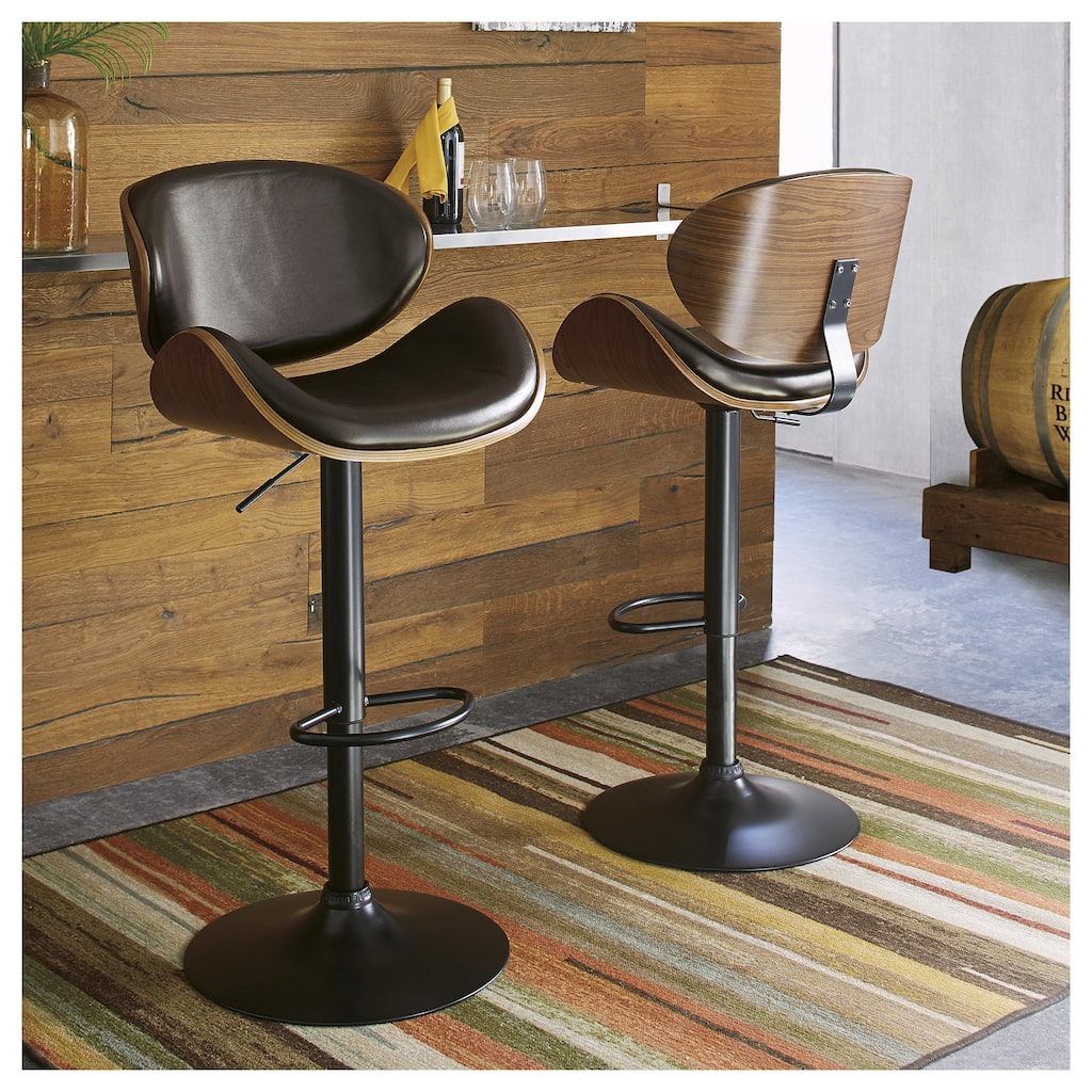 Signature Design by Ashley Harley Modern Adjustable Brown and Black Bar Stool