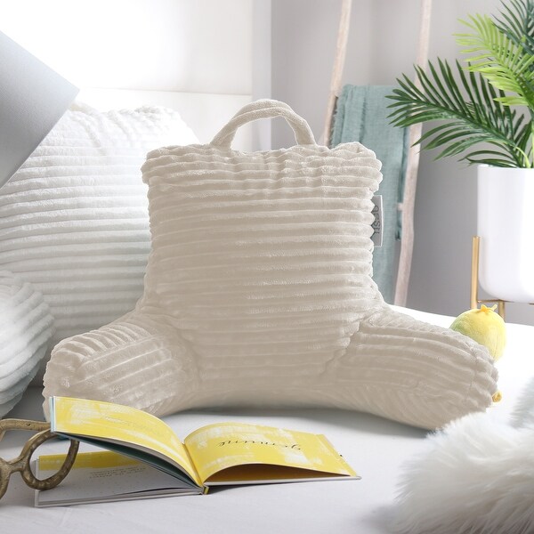 Empyrean Cut Plush Striped Reading Pillow - Back Support Shredded