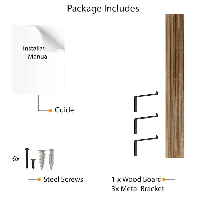 Wallniture Menton 48-60-72-84 inch Long, 9.25" Deep, 1.5" thick Floating Wall Shelf for Wall, Office Decor, Rustic Decor, 1 Pc
